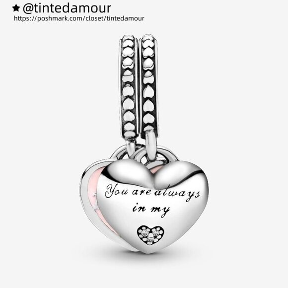 Pandora Mother & Daughter Hearts Dangle Charm with Clear CZ - Picture 2 of 2